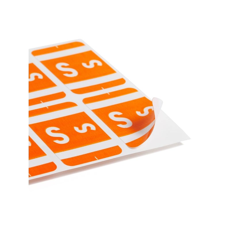 Smead AlphaZ ACCS Color-Coded Alphabetic Label S, Orange, 100 Labels per Pack (67189) - Image 4